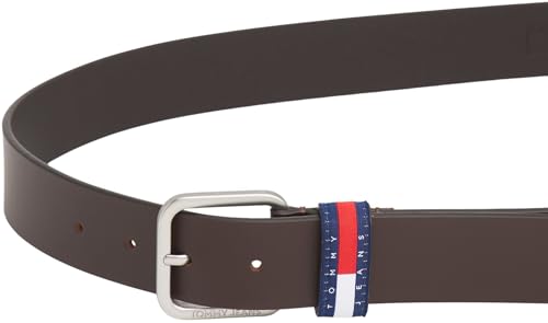Tommy Jeans Herren Gürtel Ryan 3,5 cm Ledergürtel, Braun (Dark Brown), 100 cm – Ansicht 4