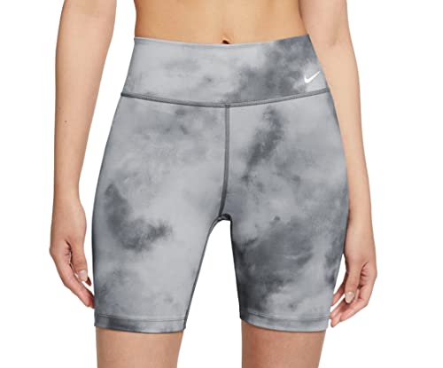 Nike One DD0243-010 - Pantalones cortos de ciclismo para mujer, tiro medio, 7 pulgadas, Grey/Clouds-grey, 2