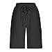 Black Thin Hawaiian Pleated Paperbag Tropical Straight Leg Plain Wild Cargo Beach Brunch for Mens Fall Summer Faux Linen Shorts Man 2026 Clothing Fashion L