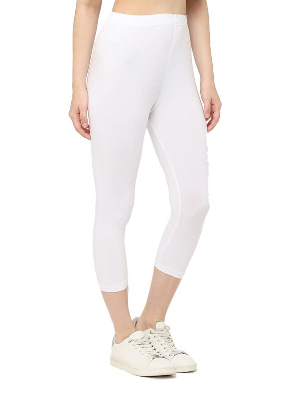 Image of Robinbosky Premium Stretchable Cotton Capri Legging for Women | Suitable for Formal wear & Casual wear | High-End Elastic Makes. The Leggings Squat Proof and Durable for Travel, Yoga, & Workout.