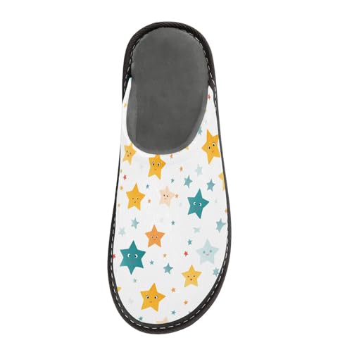 Star Cute Fuzzy Slippers Soft Home Bedroom Slippers for Women Men House Shoes3