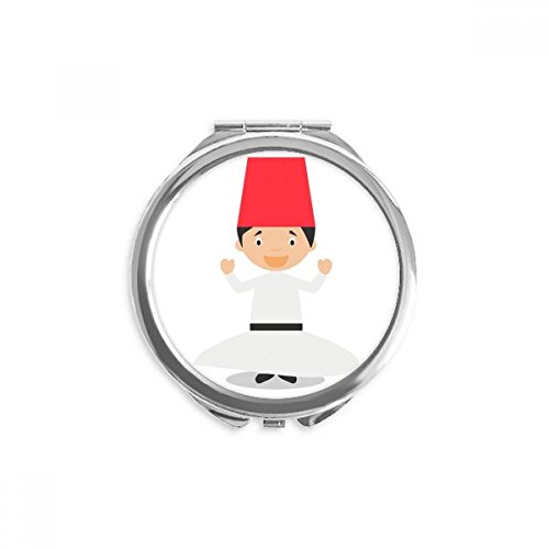 Miroir de poche derviche tournant dessin animé accessoire maquillage rond multicolore