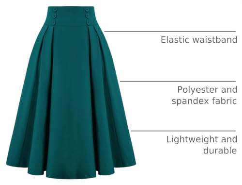 Image of Belle Poque Women's Midi Pleated A-Line Skirts Pockets