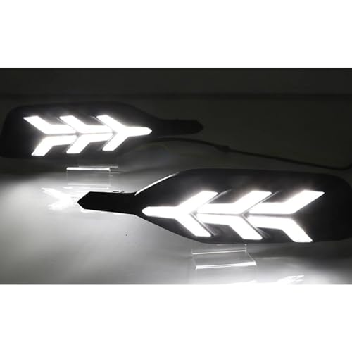 BAKUGO 2 pçs LED luz de corrida diurna neblina DRL lâmpada de seta dinâmica para Chevrolet Monza 201