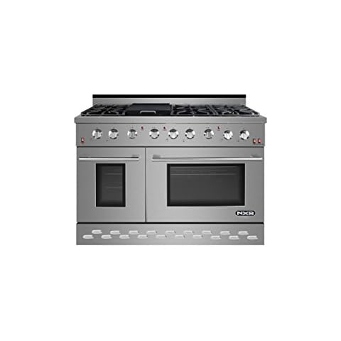 NXR SC4811 48" 7.2 cu.ft. Pro-Style Natural Gas Range with Convection Oven, Stainless Steel Cover