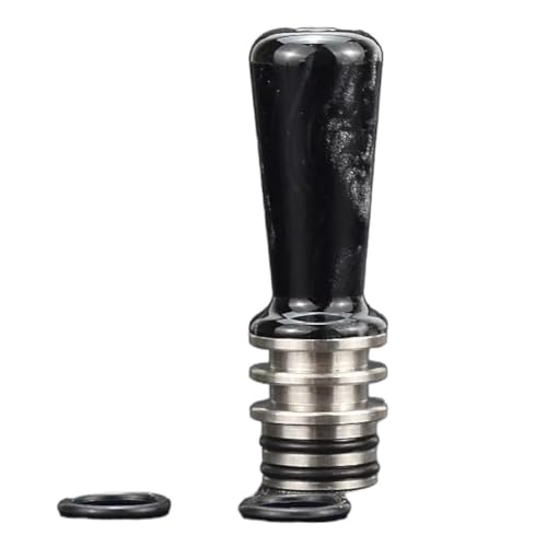 ドリップチップ ベイプ マウスピース 510規格 drip tip スピットバック 防止 510 vape 用 キャップ カバー ヒートシンク 電子タバコ アトマイザー シーシャ(ブラック・S)