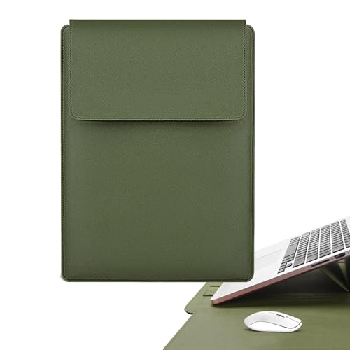 Custodia per maniche laptop pelle PU Slee di protezione con cuscinetto del: copertura protettiva regolabile pieghevole impermeabile funzione supporto ergonomico e tasca archiviazione macbo