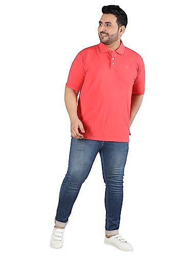 Image of CHKOKKO Men's Pluse Size Polo Cotton Regular Fit Half Sleeves T-Shirt