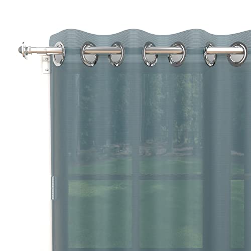 Soleil d'ocre Polyester Blue Curtains 140 x 180 cm, W 53.1" x L 70.9" (1 Panels)