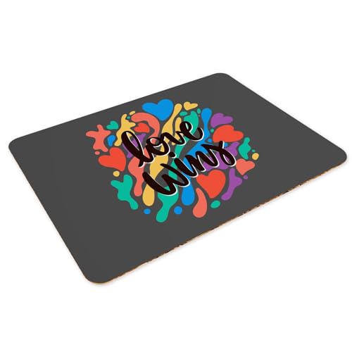 Sets de table en liège noir arc-en-ciel LGBT 39,5x28,5 cm