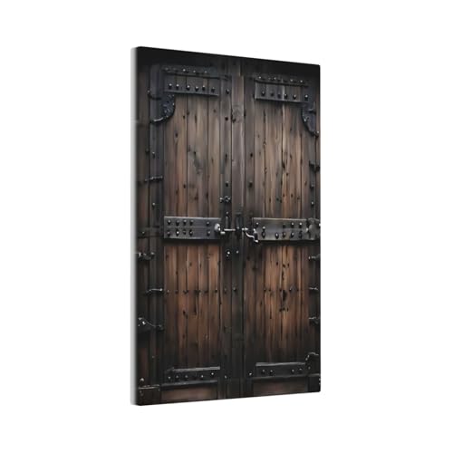 Decorative Light Switch Cover Plate Retro Brown Wood Barn Door Vintage Farmhouse 1 Gang No Device Single Blank Outlet Covers Wall Plate Cover Switchplate EFaceplate