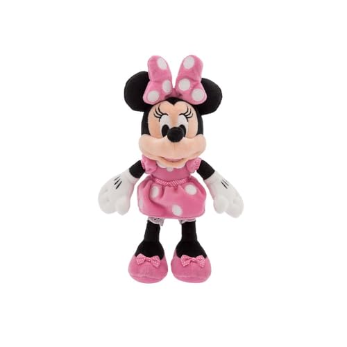 Disney Store Official Mini Bean Bag Plushies – Minnie Mouse – Pink Dress - Cute Stuffed Animal with Detailed Sculpting, Embroidered Features, Bean...