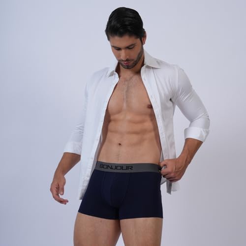 Image of Bonjour Men's Cotton Comfort Trunk - Soft Breathable Everyday Underwear (Pack of 1)