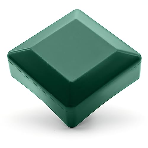 Enkotrade 10 tapas de valla verde para dimensiones exteriores de 50 x 50 mm, tapas de tubo de plástico de alta calidad, pirámide cuadradas, tapas para postes de vallas, tapas para vallas