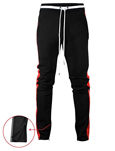 Image of SCREENSHOT Screenshotbrand Mens Hip Hop Slim Fit Track Pants - Athletic Jogger Bottom with Side Taping