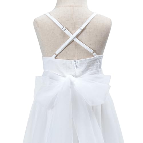 Tutu.kk Girls Adjustable Strap Tutu Dress A-Line Swirly Ruffle Tulle Flower Girl Dress for Wedding Party 4-10 Years4