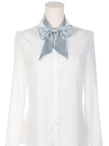 Women Striped Skinny Long Scarves, Simple Satin Silky Neck Scarf Neckerchief Ribbon Hair Band2