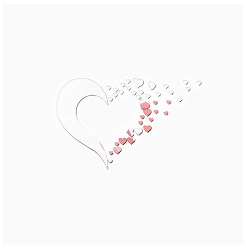 FinancePlan 40 PCS Mirror Effect Wall, Removable Romantic Love Hearts Room Art Decor - Silver Printed 5 Inch Sticker Decal Die Cut Sticker Graphic - Car Sticker Laptop Sticker