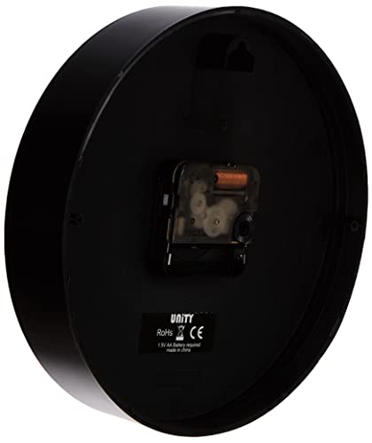 Image of Unity Wall Clock, Radcliffe, Silent Sweep, Modern, Black, 20cm / 8-inch