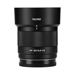 VILTROX 50mm F2 Vollformat Objektiv für Sony, AF 50mm f/2.0 FE Standard Prime Objektiv für Sony e Mount, FE Ultra-Compact e Mount für A7RV ZVE1 A7CR A7CII a7Ⅳa7RⅣ a6500 a6600