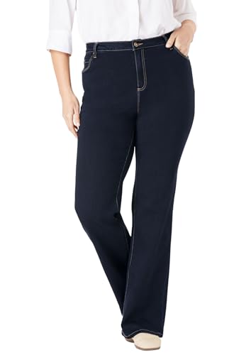 Woman Within Plus Size Womens Plus-Size Bootcut Stretch Comfort Denim Five-Pocket Jeans