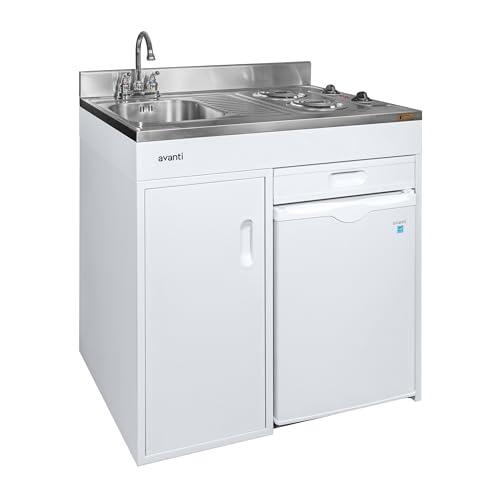 Avanti CK3616 36" Energy Star Rated Complete Compact Kitchen Stainless Steel Sink and White body