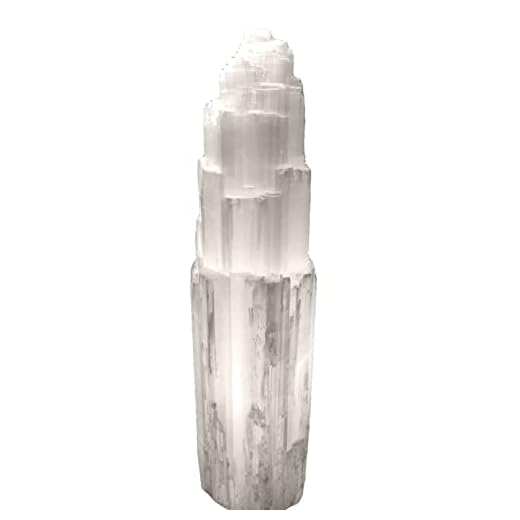 16" xl selenite tower lamp white natural crystal light led cord extra large crystal lamp