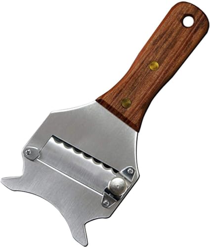 DUERDU Affettatrice for Tartufo in Acciaio Inox con Manico in Palissandro, affetta Burro Multifunzione grattugia for tartufi al Cioccolato, Manico in Legno //204