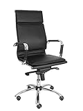 Piqueras y Crespo Yeste - Sillón de Oficina ergonómico confidente/Espera con Mecanismo basculante multiposición y Regulable en Altura - Asiento y Respaldo tapizados en similpiel Color Negro