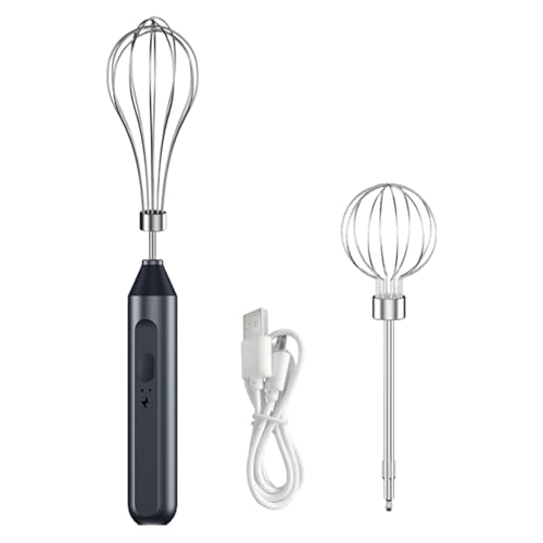 Batidor y batidor eléctrico portátil inalámbrico | Batidor de huevos de mano recargable por USB con 3 modos de velocidad | Procesador de alimentos compacto para hornear, café, crema y postres