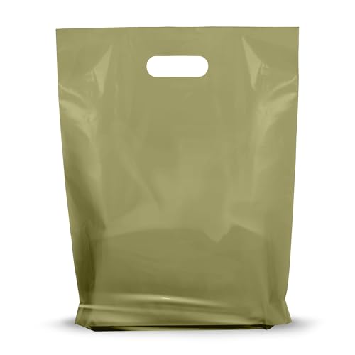 Olive Merchandise Plastic Glossy Retail Bags 100 Pack 12