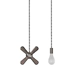 EIFHYT Ceiling Fan Pull Chain with Decorative 2 Pcs 3 mm 12 inch Frosted Light Bulb and Fan Cord extender Chains for Mounted Ceiling Fans and Light Fixtures (ORB)