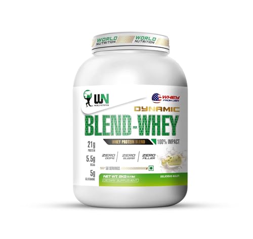 Image of Dynamic Blend Whey Protein | 21g Protein, 5.5g BCAA & 5g Glutamine | Muscle Building, Recovery, Lean Mass & Strength Support | Delicious Kulfi Flavor - 2kg