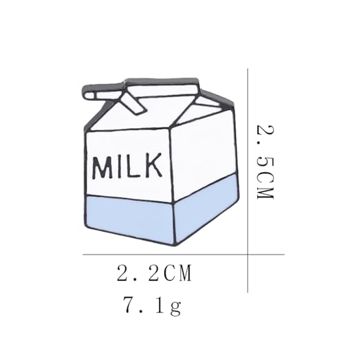 Image of Milk Awesome Brooch Cartoon Enamel Brooch Pin Jacket Lapel Metal Pins Brooches Badges Exquisite Jewelry Pin
