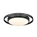 Golden Lighting Astra Flush Mount Matte Black with Opal Glass