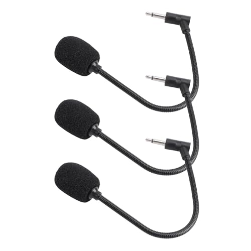 jojofuny 3piezas Micrófono Pequeño Portátil para Ordenador y Teléfono de Unidades con Conexión Recta Canales Mono y Estéreo Compatible con Múltiples Marcas Diseño Duradero y Fácil