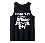 Proud Mom of an Official Teenager 6+7 Funny 67 Meme Birthday Tank Top