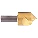 KEO 53228 High-Speed Steel Single-End Countersink, TiN Coated, Single Flute, 82 Degree Point Angle, Round Shank, 3/4