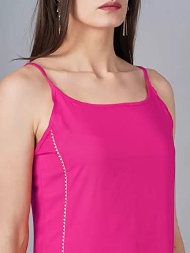 Image of Aziz Textiles Women's Rayon Sleeveless Straight Kurti for Women & Girls