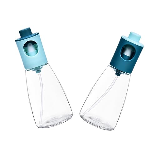 Cabilock 2Pcs Press Type Transparent Oil Sprayer Ergonomic Oil Dispenser for Kitchen Vinegar Soy Sauce Low Calorie Cooking Healthy Eating
