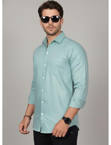 Image of Diverse Men's Solid Formal Shirt | Premium Poly Cotton Full Sleeve Regular Fit Shirt for Men | Stylish Office, Business & Casual