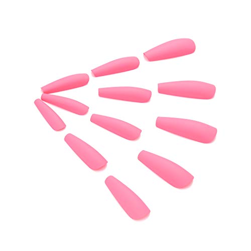 Brishow Sarg Künstliche Nägel Lange Falsche Nägel Pure Farbe Ballerina-Acryl Drücken Sie auf Nägel Nägel aufkleben 24… – Bild 5