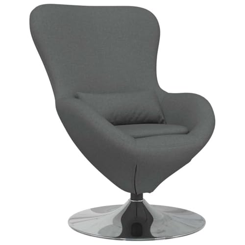 VidaXL Silla Huevo Gris Oscuro con Base
