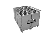 XL Campingkocher faltbar, leicht mobiler Outdoor Hobo Kocher aus Edelstahl, Survival Holz klapp Ofen tragbar, mini Herd Stove Grill, BBQ. Auch für Tabletten und Spiritusbrenner geeignet.