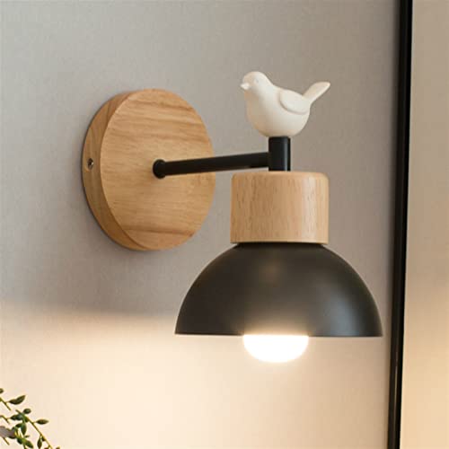 PZ LV Aplique de Pared Moderno, Moderno DIRIGIÓ Lámpara de Pared Madera Creativa iluminación Accesorio balcón Escalera escono (Black-Bird)