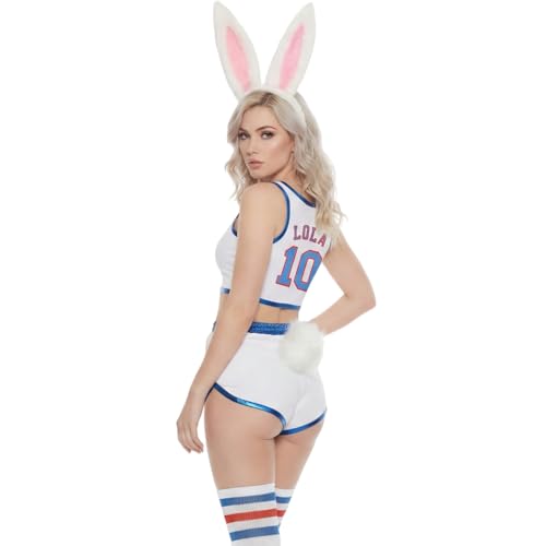 MEBRACS Lola Halloween Cosplay Costume for Women Movie Basketball Jersey Full outfit with Shorts Headband socks (Small)