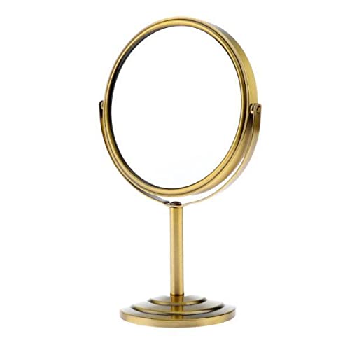 Bnf® 3x6in Round Tabletop Vanity Swivel Makeup Mirror 2-sided 2x Magnifying Bronze Health & Beauty Makeup Makeup Tools & Accessories Makeup Mirrors-image-2