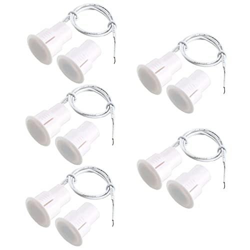 GUUZI 5 piezas RC-36 Empotrable NC Alarma de Seguridad Puerta Ventana Sensor de Contacto Interruptor Magnético para Puerta de Hierro (Blanco) Cover