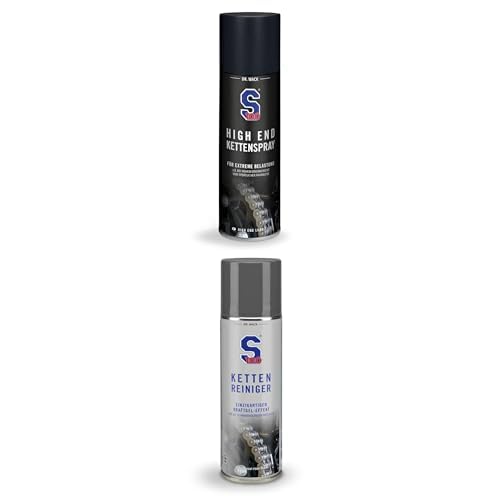 DR. WACK S100 Kettenspray & Kettenreiniger 300 ml – Hochwertiger Schmierstoff + Gel-Reiniger für alle Motorradketten, schützt vor Verschleiß & Korrosion