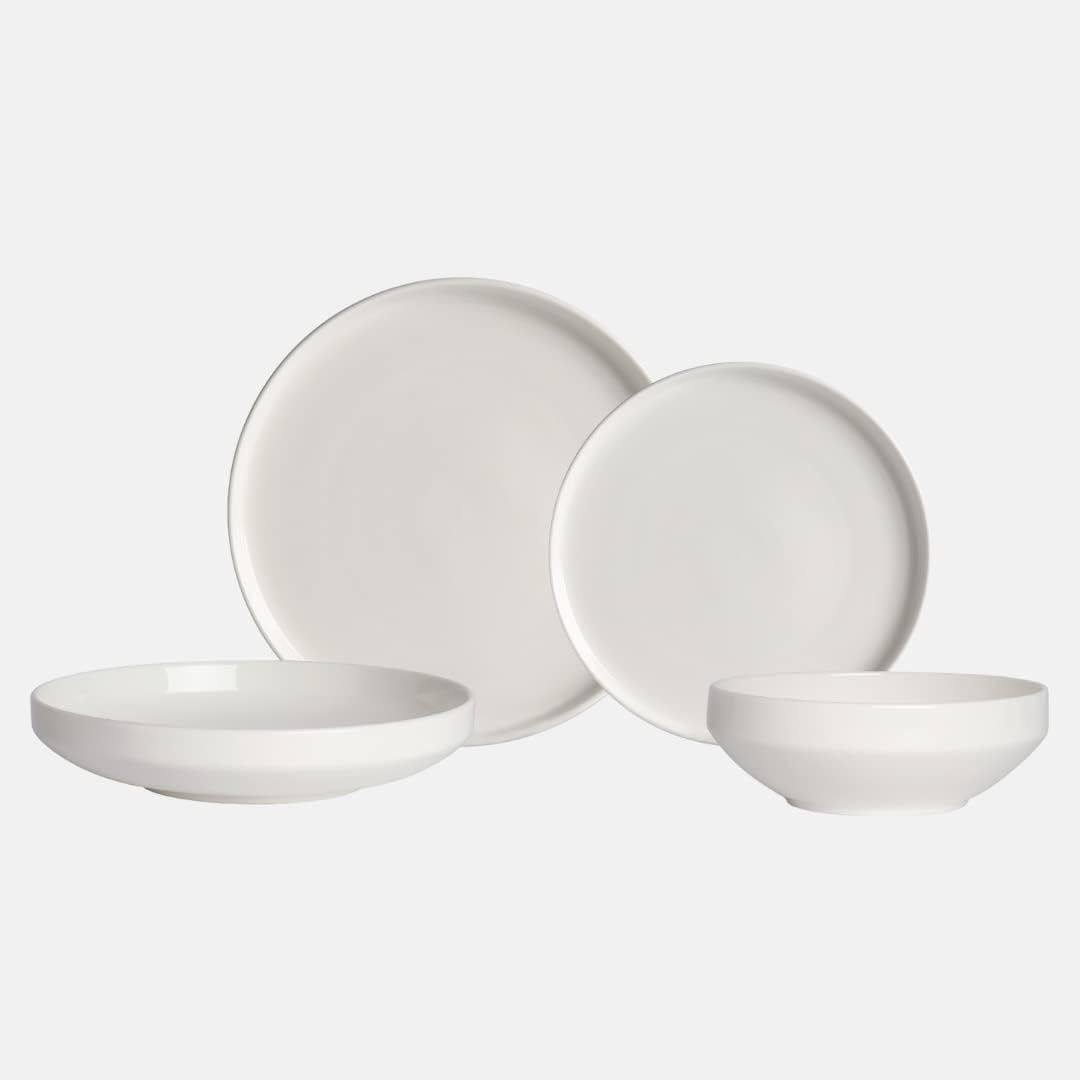 Pure 24-częściowy zestaw naczyń – nadaje się do mycia w zmywarce – serwis stołowy dla 6 osób – białe naczynia – skandynawski serwis kombi – porcelanowy zestaw naczyń